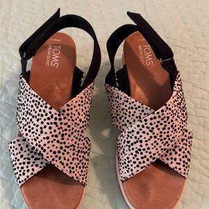 TOMS Women's Diana Crisscross Platform Wedge Sandals size 7.5